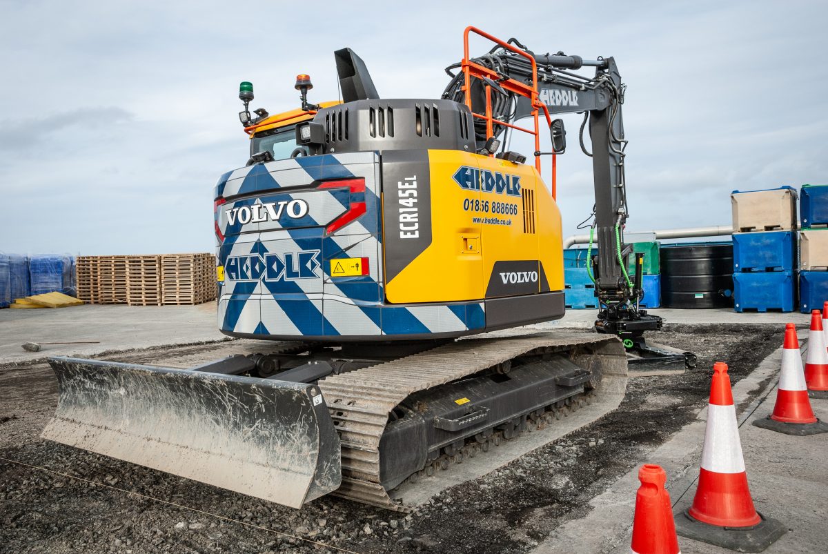 Volvo Excavator with Steelwrist combo a first for Heddle Construction in the Orkneys