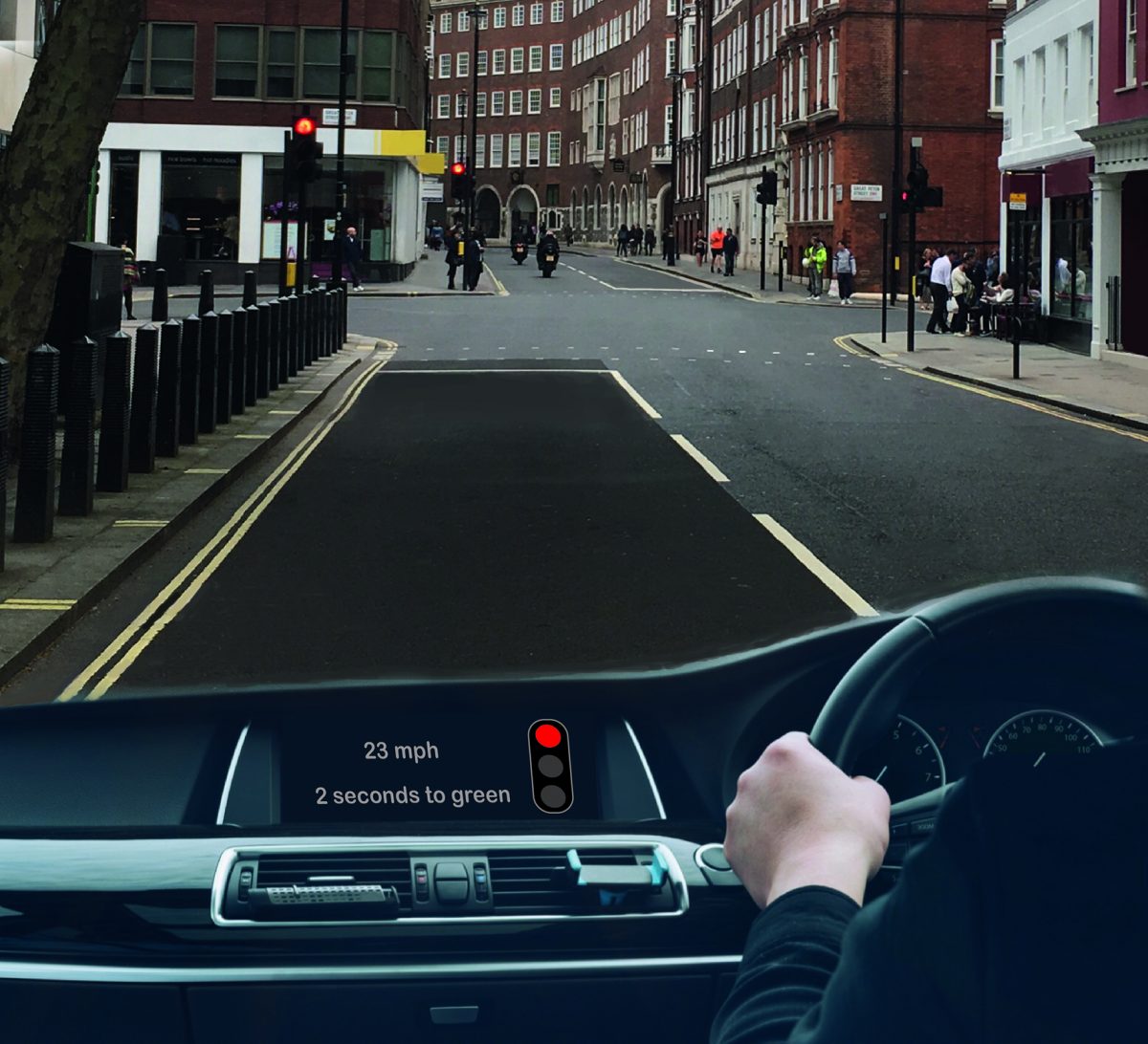 How drivers could be notified of the time remaining before traffic lights change