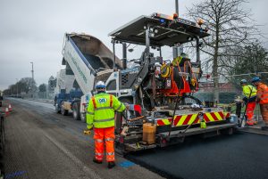 O'Rourke Infrastructure put a third Volvo P6870C wheeled paver to work in Portsmouth