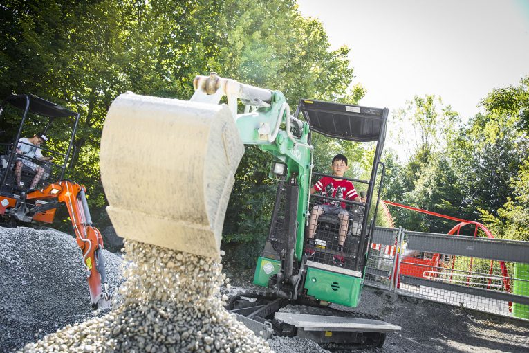 Hitachi mini excavators one of the main attractions at Ravensburger amusement park