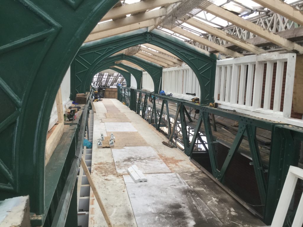 Work to upgrade Shrewsbury Station continues with repairs and the renewal of station canopies almost complete and refurbishment of Dana footbridge.
