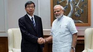 ADB President Mr. Takehiko Nakao with India Prime Minister Mr. Narendra Modi during their meeting on 29 August 2019.