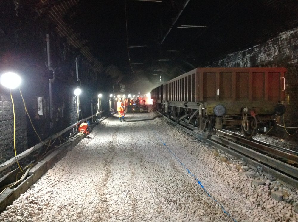 London Liverpool Street tunnel has almost a mile of track replaced