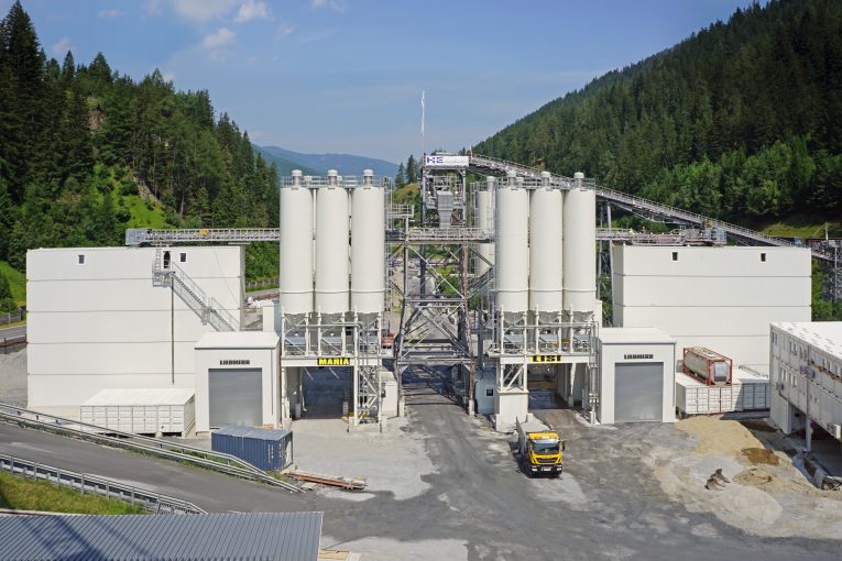 Brenner Base Tunnel concrete produced by two Liebherr Betonmix 3.0 mixing plants