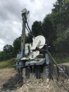 The GIKEN Silent Piler rig which was introduced on the A500 widening scheme to reduce disruption for residents