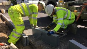 Skanska experiments with recycled plastic kerbing as a lower carbon alternative to concrete