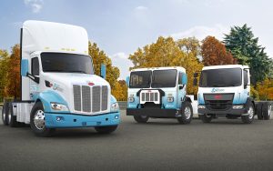Peterbilt showcases a full line-up of Electric Trucks at the NACV Show