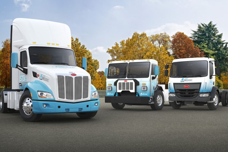 Peterbilt Motors showcases a full line-up of Electric Trucks at the NACV Show