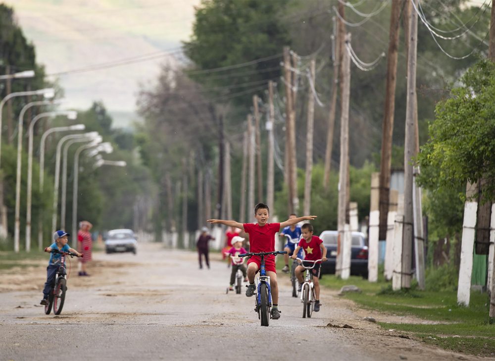 Children living and playing near the trade route in Kazakhstan.