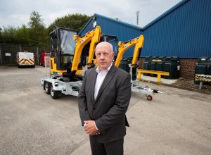 Electricity North West Technical director Steve Cox with the new JCB electric diggers. Picture by Paul Currie www.paulcurrie.co.uk