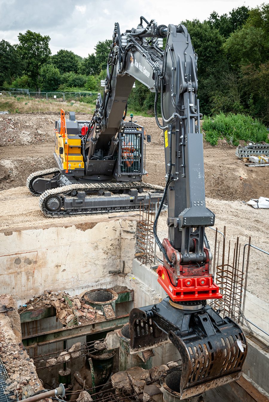 Volvo three-piece demolition rig Excavator the right choice for Ron Hull Demolition