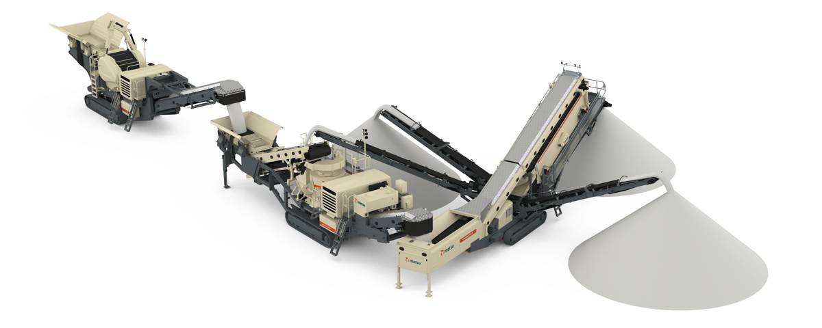 Lokotrack® LT120 mobile jaw crusher, LT4MX coupled with the latest and biggest Lokotrack® ST4.10 mobile screen.
