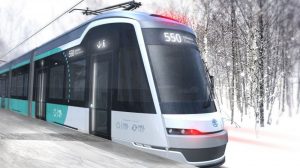 The Raide-Jokeri line will be operated by low floor trams. Visualisation: HSL / IDIS Design Oy