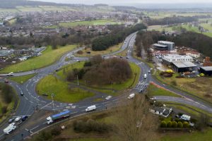 Busy Kemplay Bank roundabout (pictured above) south of Penrith is to get an underpass (below) in the preferred route unveiled today.