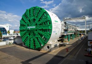 The largest tunnel borer in Europe measures 15.87 meters in diameter and bored a large road tunnel for the expansion of the Italian Autostrade A1.