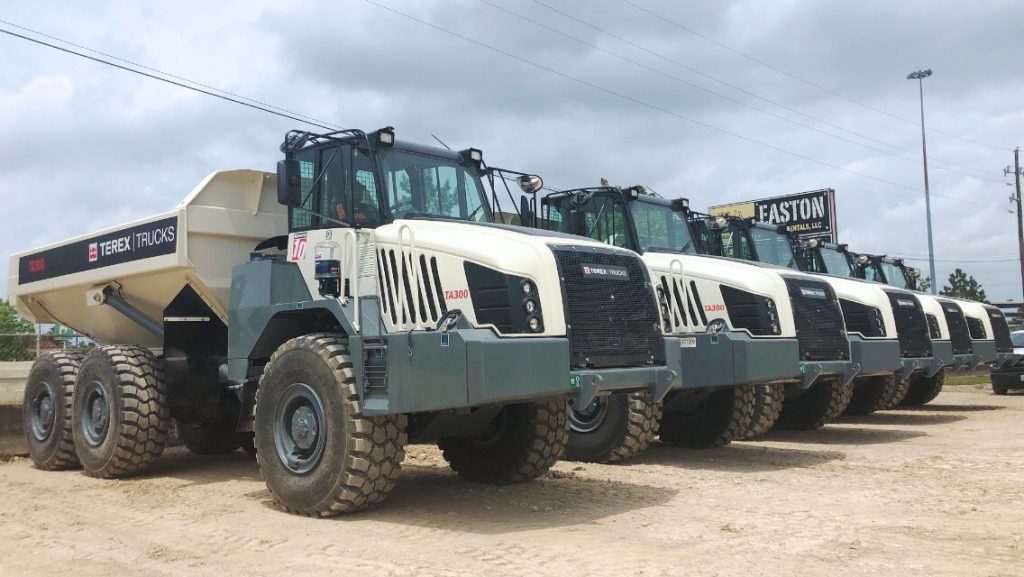 Five TA300s are rebalancing material to prepare the ground for two major new high school construction projects in Texas.