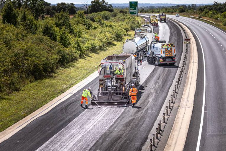 Highways England's largest micro-surfacing paving operation delivered by EST