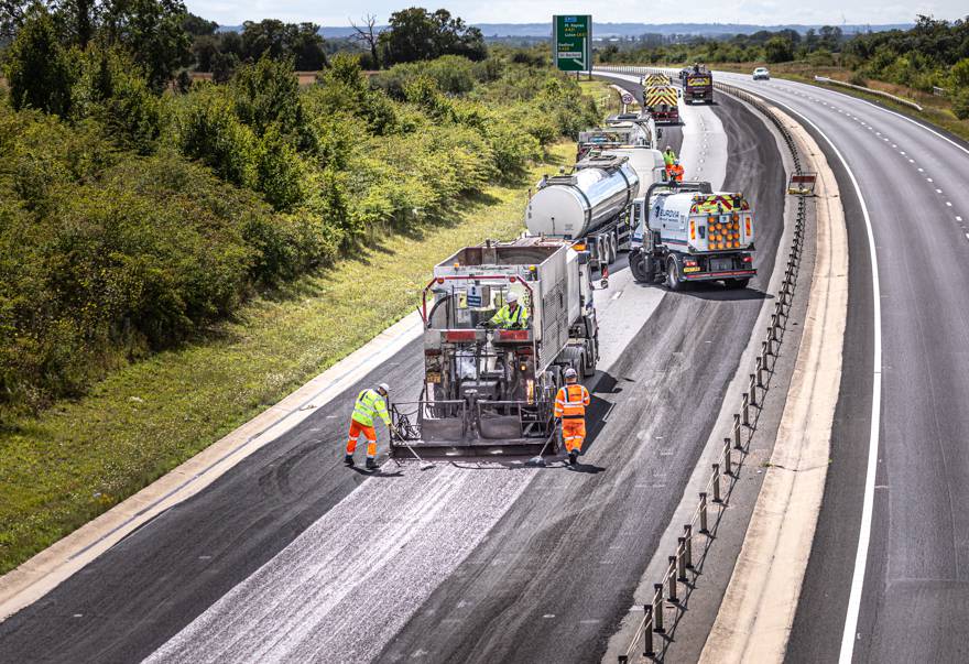 Highways England's largest micro-surfacing paving operation delivered by EST