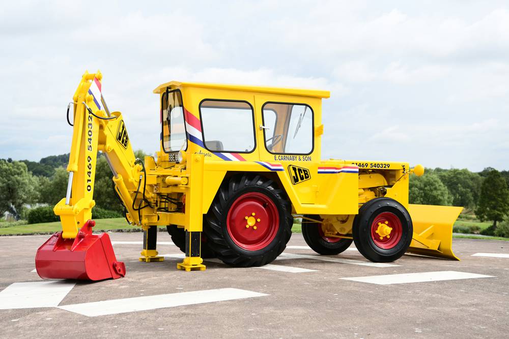The JCB 1 backhoe which has undergone a stunning restoration by a team at JCB.