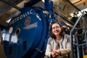 Carmen Guerra-Garcia, an assistant professor of aeronautics and astronautics at MIT, is the lead author of a new study analyzing the effect of wind on underground corona discharges. Image: Lillie Paquette, MIT School of Engineering
