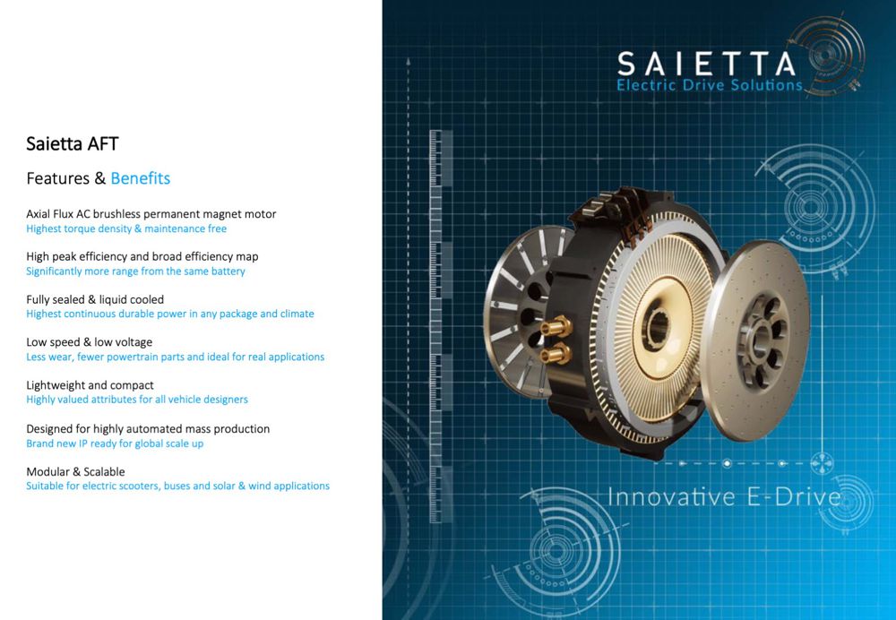 Global demand for Saietta electric motors drives expansion with new plant in the UK