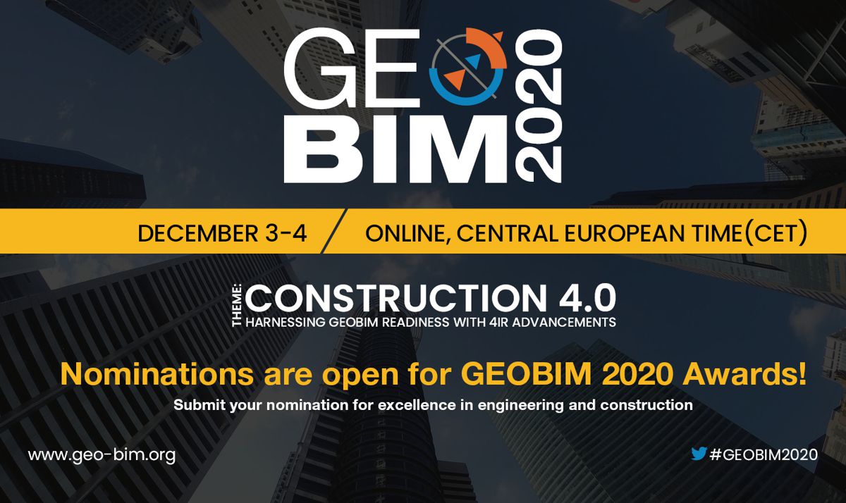GEOBIM 2020 invites Awards Nominations in Digital Engineering and Construction