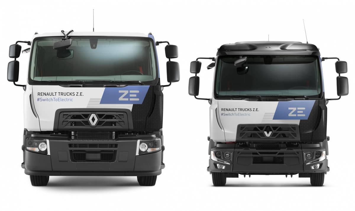 Marking a milestone in the transformation of urban transport, Renault Trucks is delighted to partner with two of the UK’s leading brands, Warburtons, the UK’s largest bakery brand, and SUEZ recycling and recovery UK, in announcing the sale of its first two 100% electric D Z.E trucks. Image shows Z.E. truck range