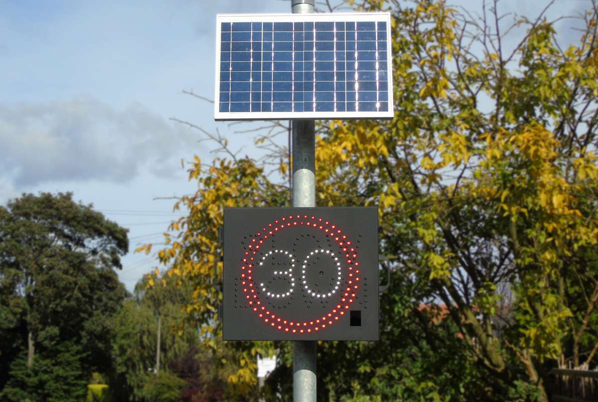 Speed warning signs installed by SWARCO Traffic for Melsonby Parish Council