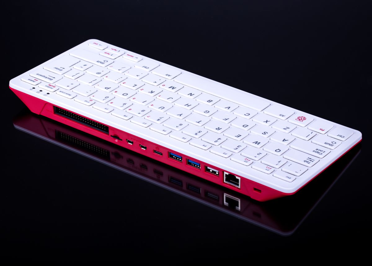 The Raspberry Pi Foundation has released their first desktop PC, in all-in-one unit with integrated keyboard and a price of under £100.