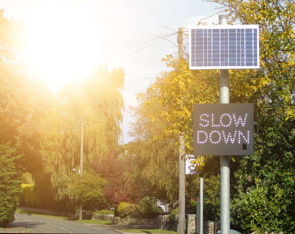 Speed warning signs installed by SWARCO Traffic for Melsonby Parish Council