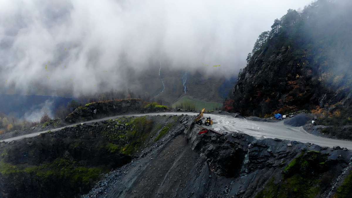 Steer AS Autonomous Trucks head for a stone quarry in Norway