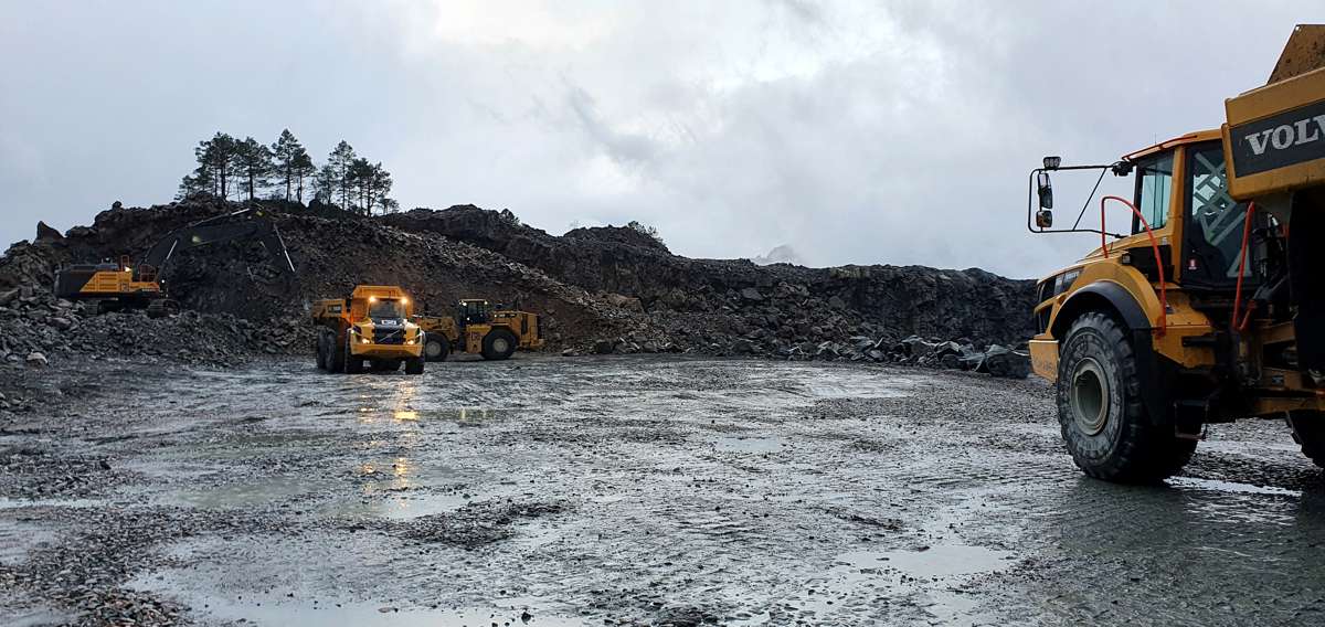 Steer AS Autonomous Trucks head for a stone quarry in Norway