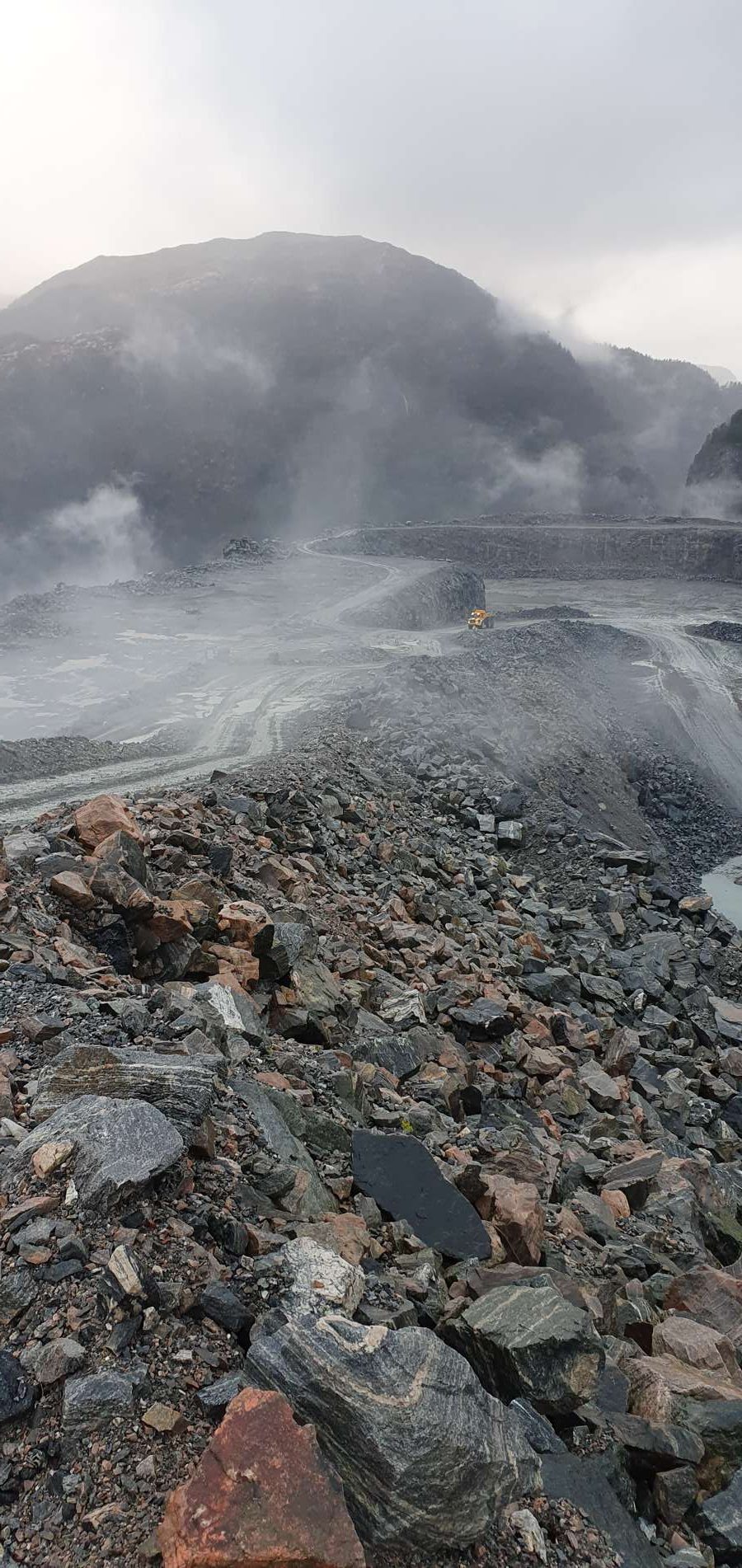 Steer AS Autonomous Trucks head for a stone quarry in Norway