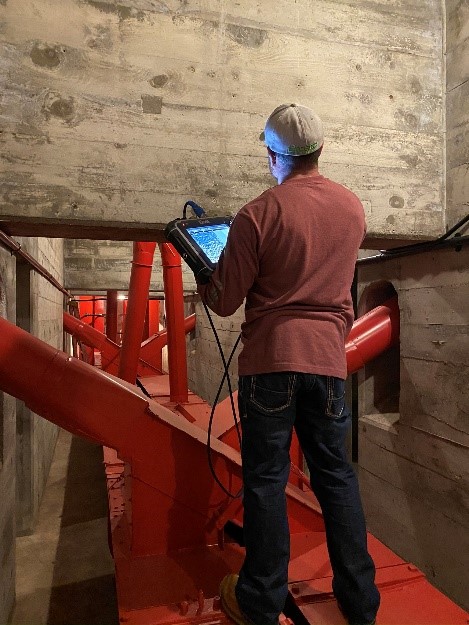 Concrete scanning and utility locating at The Modesto Silos, in Modesto CA.