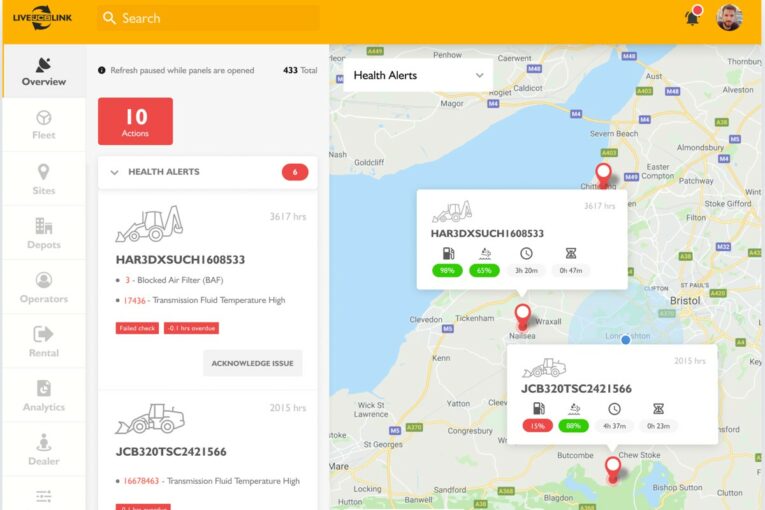 JCB launches the LiveLink telematics portal for machine efficiency