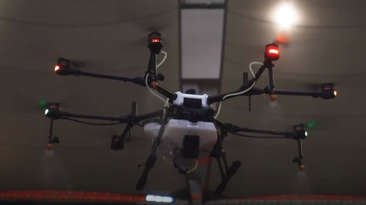 Drones and AI being used in Georgia to disinfect sports stadiums