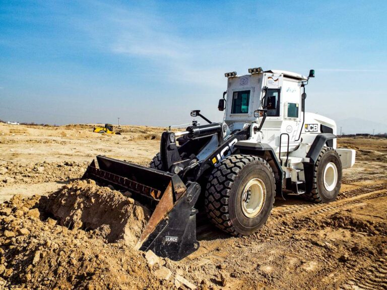 JCB armour plated excavator supports landmine clearance in Afghanistan