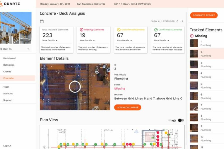 Quartz featuring Concrete Deck Analysis platform at World of Concrete 2021