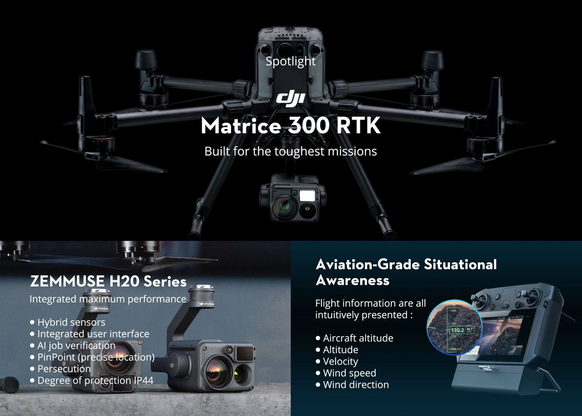 Increase the success of your rescue operation with the DJI Matrice 300 RTK.