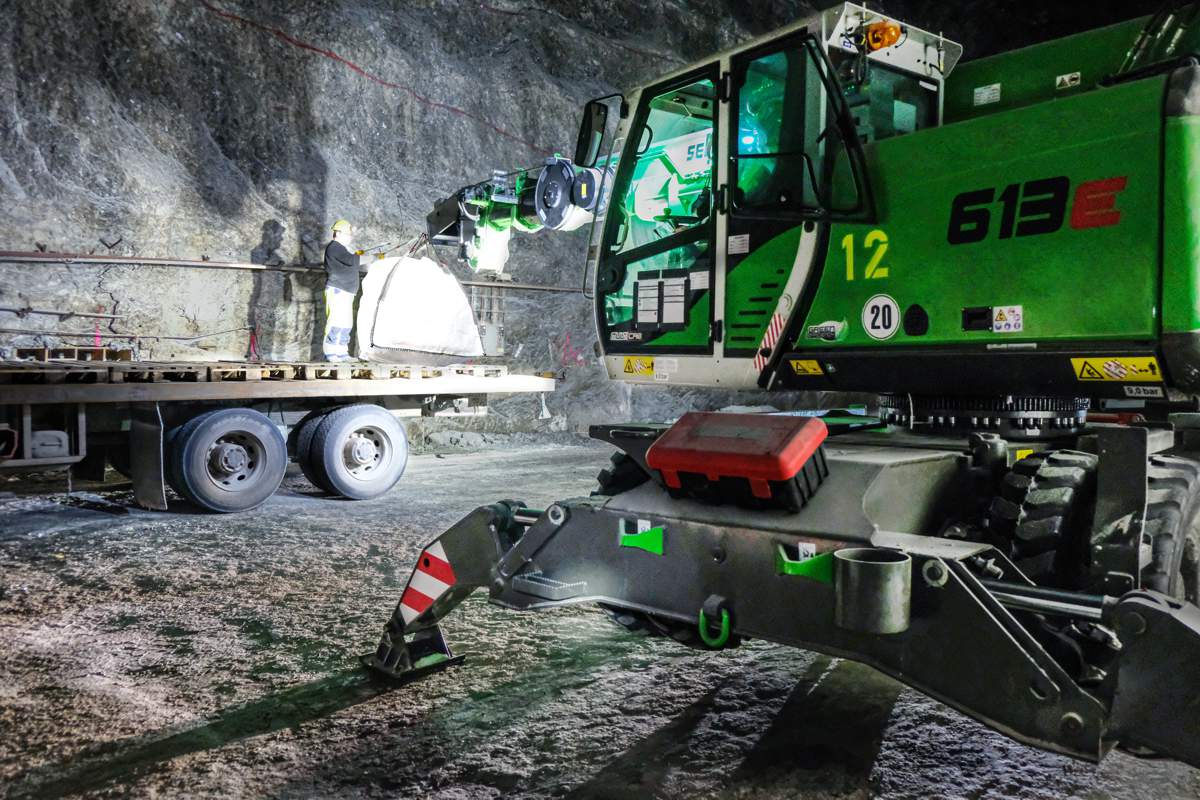 Europe's largest Salt Mine gets safer with SENNEBOGEN 613 E 16 T Telescopic Crane