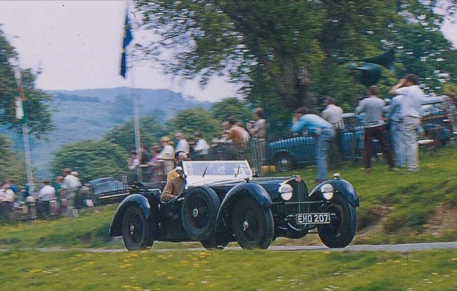 Bill Turnbull driving his Bugatti