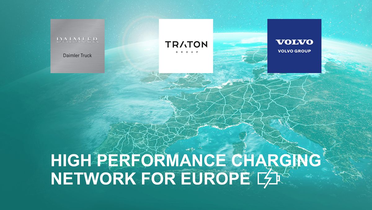 Volvo, Daimler Truck and TRATON GROUP pioneer a European truck charging network