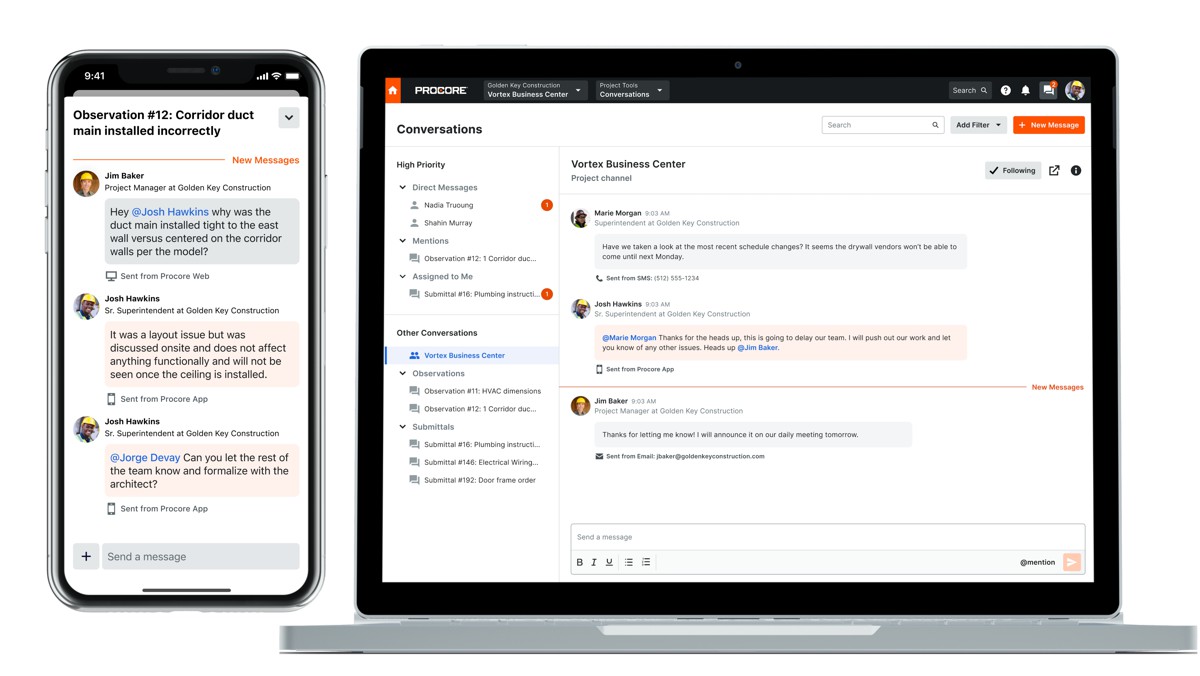 Procore launch AI innovation to connect construction and messaging