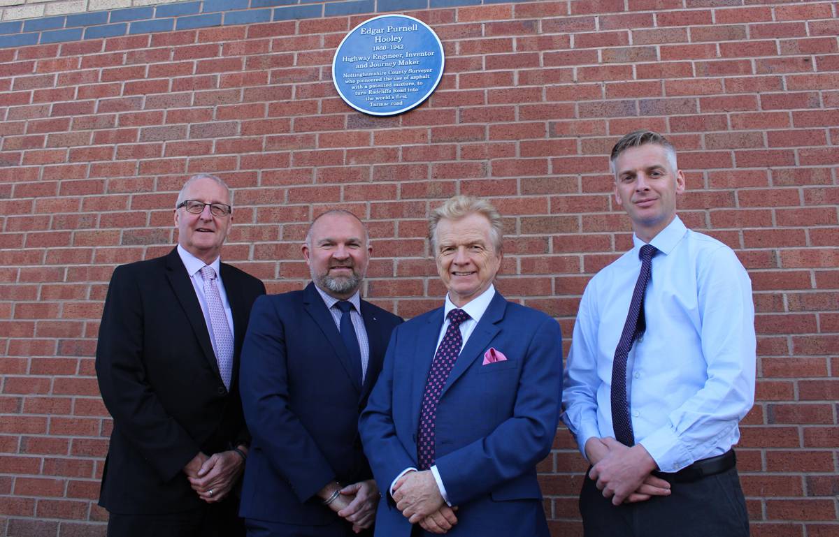 Edgar Hooley inventor of the modern road surface honoured with a blue plaque