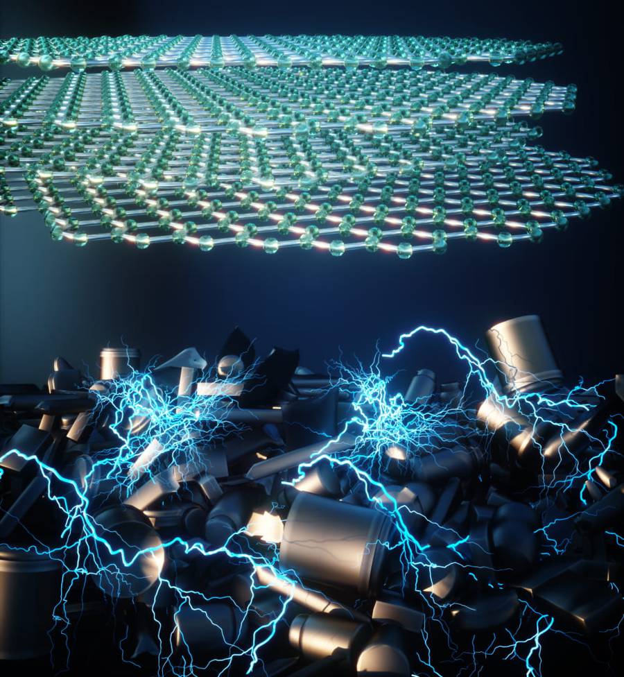 Rice University scientists are turning waste into turbostratic graphene via a process they say can be scaled up to produce industrial-scale quantities. Illustration by Rouzbeh Shahsavari
