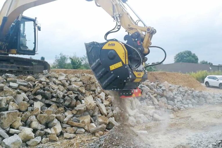 MB Crusher quickly separates out rebar without hindering the job site