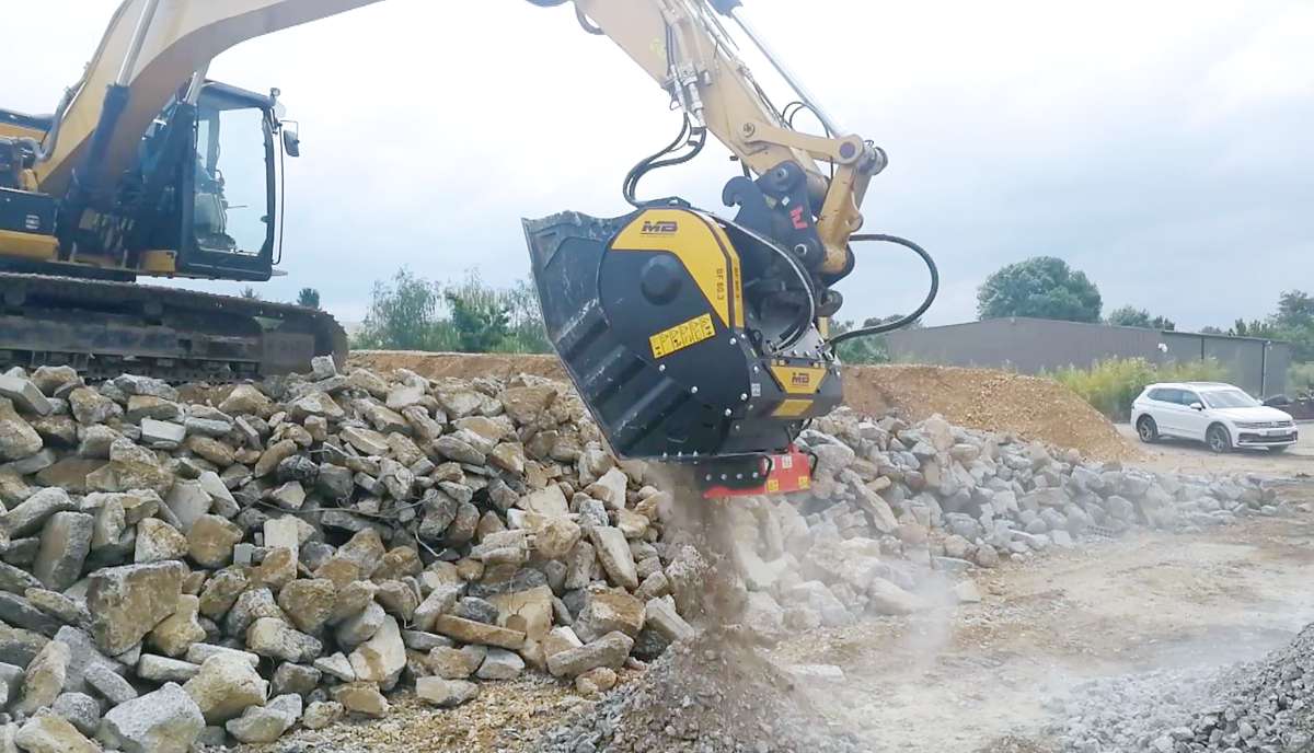 MB Crusher quickly separates out rebar without hindering the job site