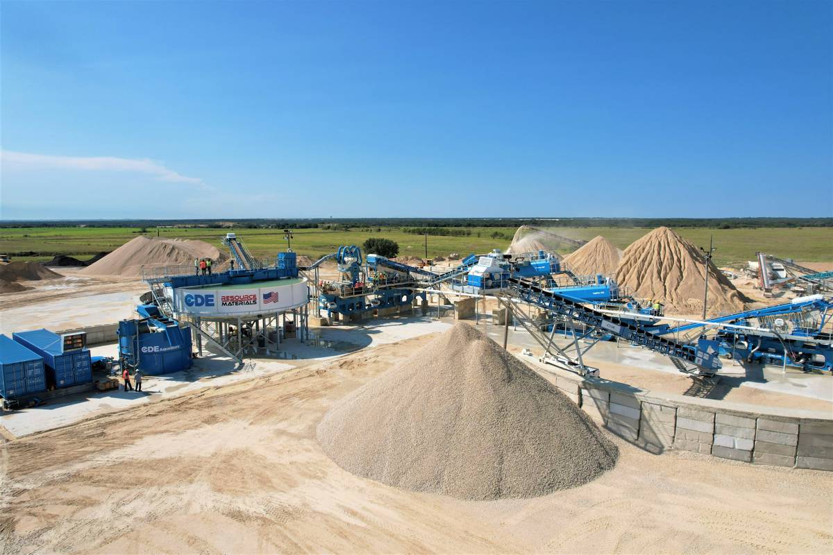 Resource Materials in Texas invests in new CDE 450tph Wash Plant