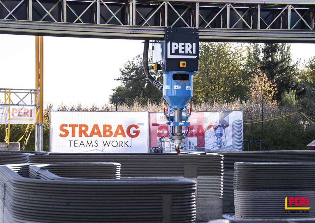 PERI and STRABAG 3D print an office building with COBOD technology