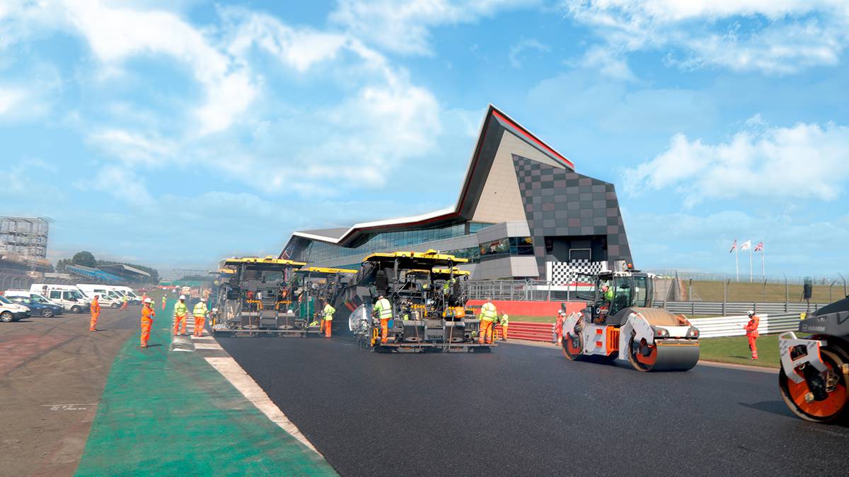 Silverstone Circuit resurfaced with Wirtgen, Vögele, Hamm and Benninghoven tech